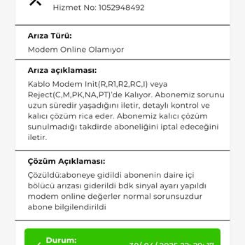 Sürekli Tekrarlayan Modem Arızası Ve Çözülmeyen Sorunlara Rağmen Cayma Bedeli Talebi