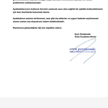 4 Saatlik Kullanımda Ayakkabıdan Ses Gelmesi Ve Değişim Reddi