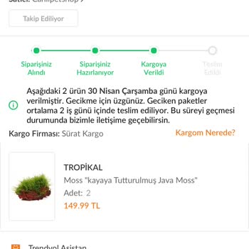 Sürat Kargo Teslimat Gecikmesi Ve Tutarsız Takip Bilgisi