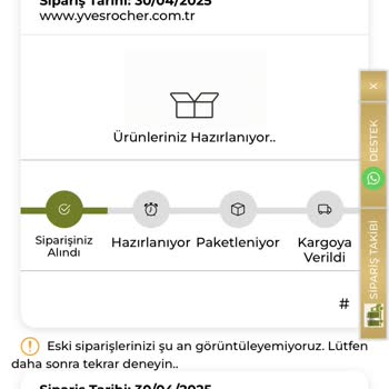 Yves Rocher Yanlış Ürün Siparişi Sonrası İptal Talebime Cevap Alamadım