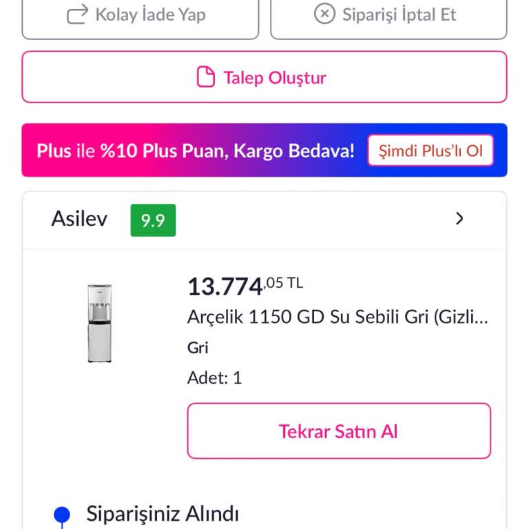 Asil Ev Aletleri Siparişi Zamanında Kargoya Teslim Etmiyor