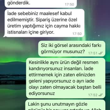 Aldığım Elbise Görselden Farklı Ve İade Kabul Edilmiyor
