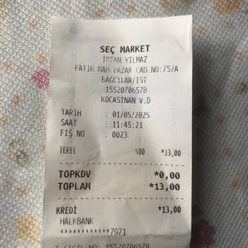 Hazine Ve Maliye Bakanlığı Marketin Gıda Alışverişlerinde Yanlış Fiş Kesmesi Hakkında Şikayet