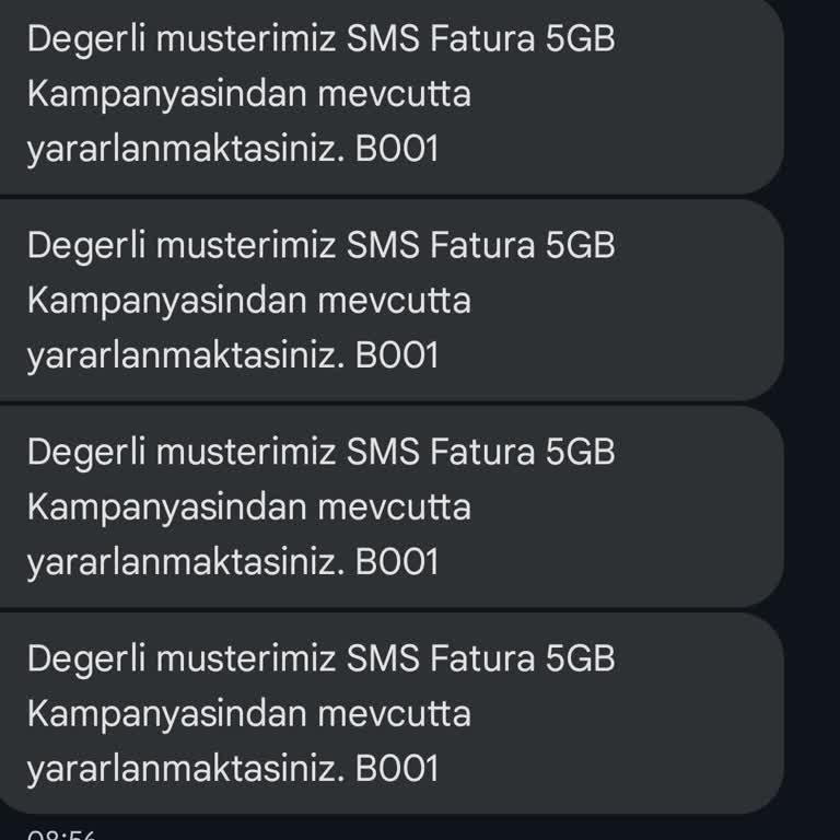 SMS Fatura Kampanyasında Hediye 5 GB İnternet Verilmiyor