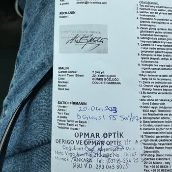 Garanti Süresi Bitmeden Gözlüğüm Tamir Edilmedi