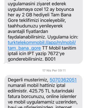 Kullanmadığım Hatta Yüksek Fatura Yansıtıldı