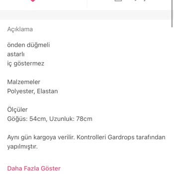 Gardrops Premium'dan Aldığım Üründe Sorun Ve İade Sürecinde İletişimsizlik