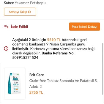 Kargoya Verildi Denilen Mama Siparişim Fiyat Artırılarak İptal Edildi