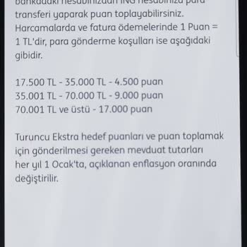 ING Bank Turuncu Ekstra Puan Sisteminde Eksik Bilgilendirme Ve Yanıltıcı Uygulama