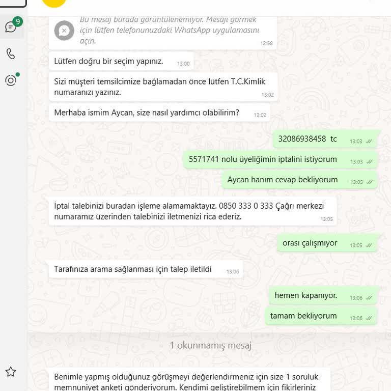 İptal Talebine Cevap Alamıyorum, Müşteri Hizmetleri Yetersiz