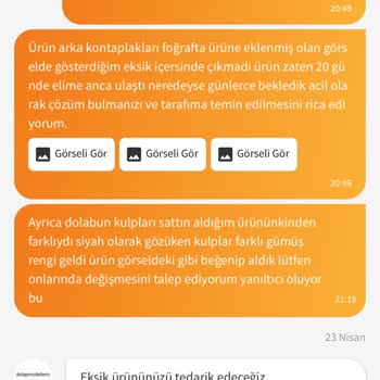 Eksik Parça Ve İlgisizlik Nedeniyle Mağduriyet Yaşıyorum