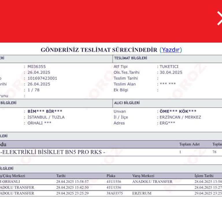 E-Bisiklet Siparişi Teslimat Gecikmesi ve Müşteri Hizmetleri Sorunu