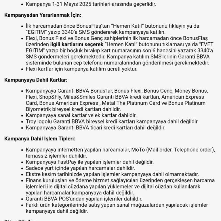 Kredi Kartı Kampanyasında Yanıltıcı Şartlar Nedeniyle Mağduriyet
