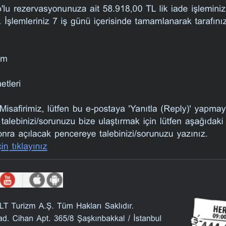 Satışı Kapanan Tur İçin Ödeme Alınıp İade Gecikmesi