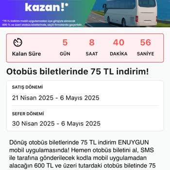 Dönüş Bileti İndirim Kodu SMS Olarak Gelmedi