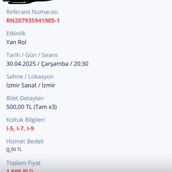 Satın Aldığım Tiyatro Biletinin Gösterimi Yoktu, İletişim Sağlanamıyor