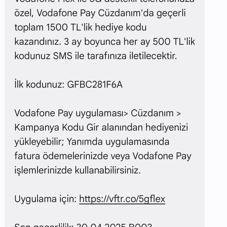 Vodafone Hediye Kodum Gelmedi İki Kurum Arasında Mağdur Kaldım