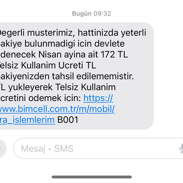Bimcell'den Haksız Telsiz Kullanım Ücreti Borcu Yansıtılması