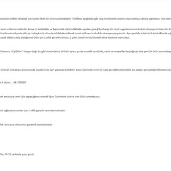 Garanti Bitince Bozulan Kulaklık Ve Servis Desteği Alamama Mağduriyeti