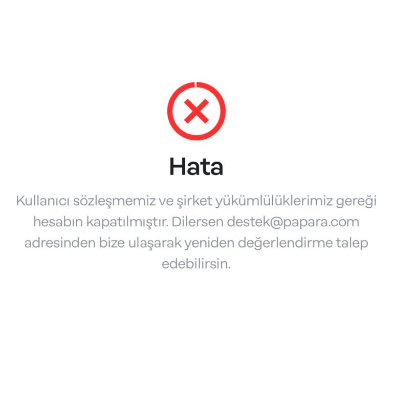 Papara Hesabım Sebepsizce Kapatıldı, Param Mağdur Oldu!
