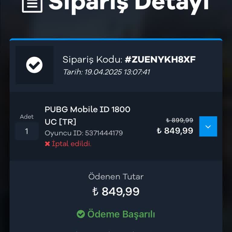 Yükleme Sonrası UC Gelmedi, Para İadesi Yapılmıyor Ve Destek Yanıt Vermiyor