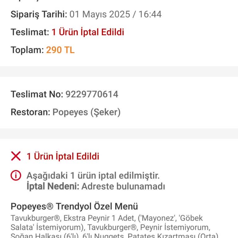 Trendyol Yemek Teslim Edilmeyen Siparişin Ücreti İade Edilmiyor, Müşteri Hizmetleri Ulaşılamaz