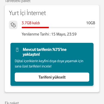 Vodafone Hediye İnternet Paketi Kullanılamıyor, Kendi Paketim Azaldı