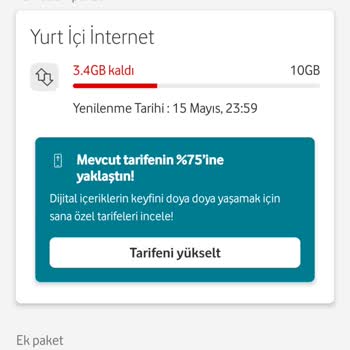 Vodafone Hediye İnternet Paketi Kullanılamıyor, Kendi Paketim Azaldı