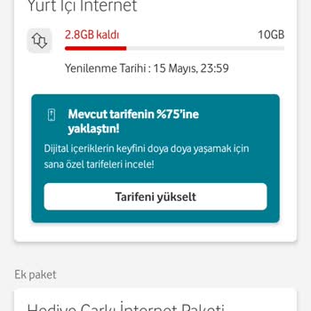 Vodafone Hediye İnternet Paketi Kullanılamıyor, Kendi Paketim Azaldı