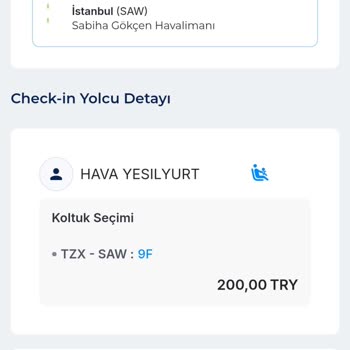 Online Check-in İşlemi Yapılmadı, Ücret İadesi Talebim Var
