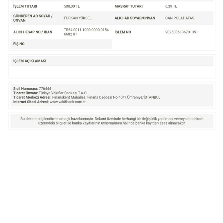 500 TL Fast İşleminde Yaşadığım Mağduriyet Ve Yetersiz Destek