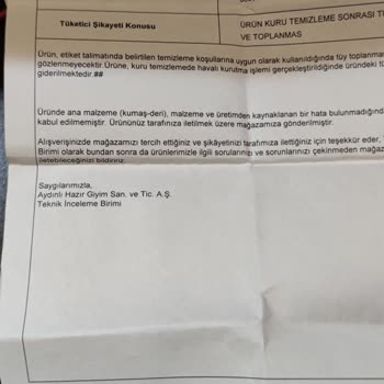 Pierre Cardin Montlarda Elyaf Toplanması Ve Müşteri Hizmetlerinde Hayal Kırıklığı