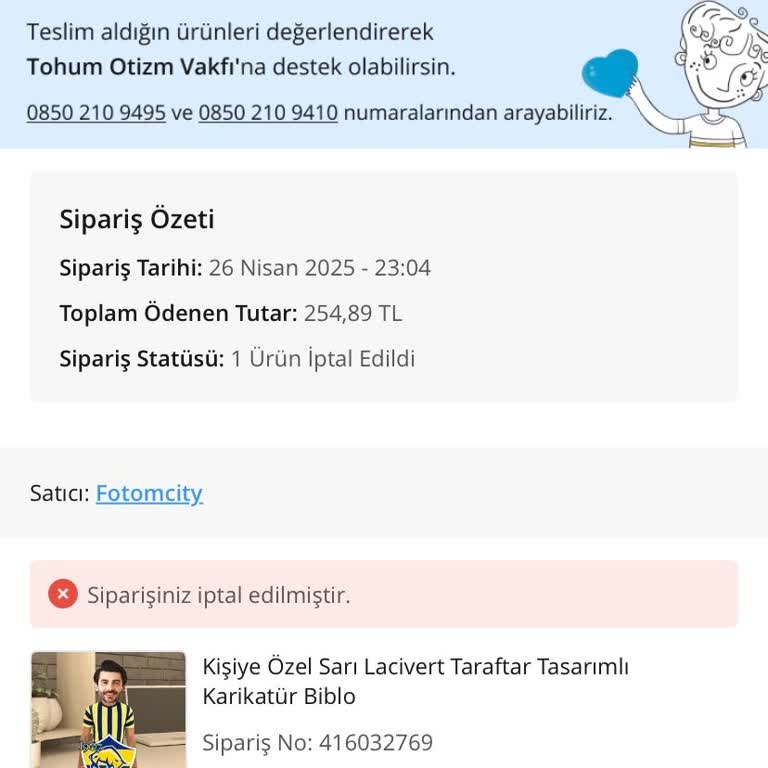 Hızlı İptal Edilen Siparişimde Ücret İadesi Yapılmadı, Destek Alamıyorum