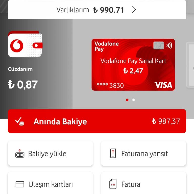 Vodafone Anında Bakiye Uygulaması Kullanılamıyor