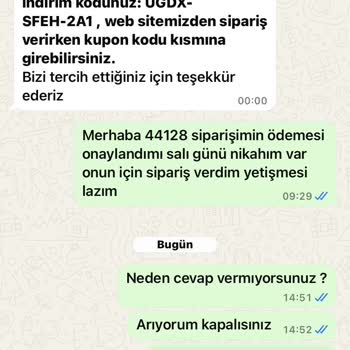 Sipariş Sonrası İletişimsizlik Ve Bilgi Eksikliği Yaşadım