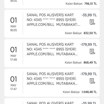Bilgim Dışında Apple.com/bill Üzerinden Kartımdan Para Çekildi, İade Talep Ediyorum