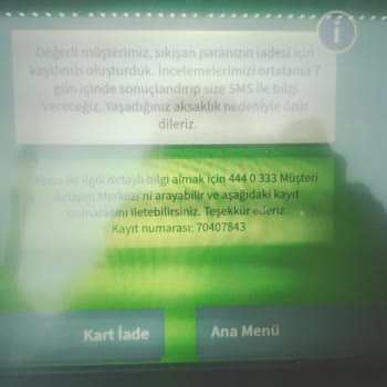 ATMde Sıkışan Parama Acil Çözüm Bekliyorum
