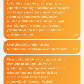 Satıcıdan İade Talebine Tehdit Ve Saygısız Mesajlar Aldım