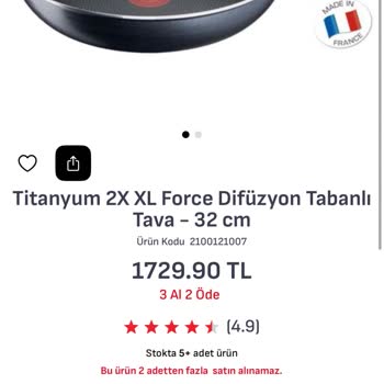 3 Al 2 Öde Kampanyasında Sepete 3. Tava Eklenemiyor, Kampanya Uygulanmıyor