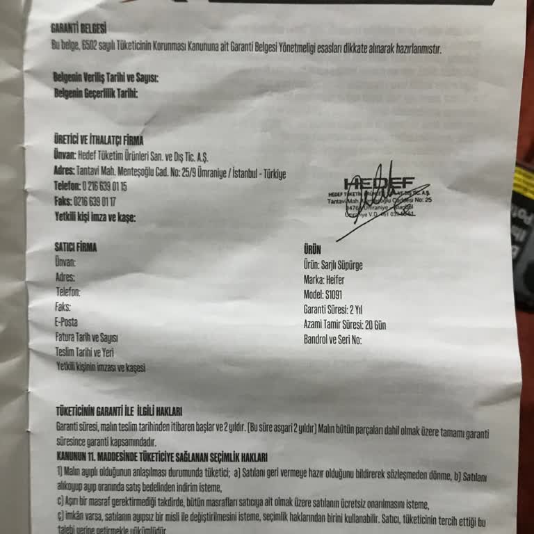 Heifer Şarjlı Süpürge E6 Hatası Ve Garanti Desteği Sorunu