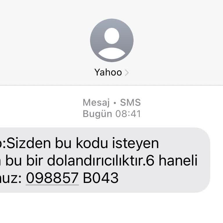 Adıma İzinsiz Gelen Yahoo Doğrulama Koduyla İlgili Güvenlik Endişesi