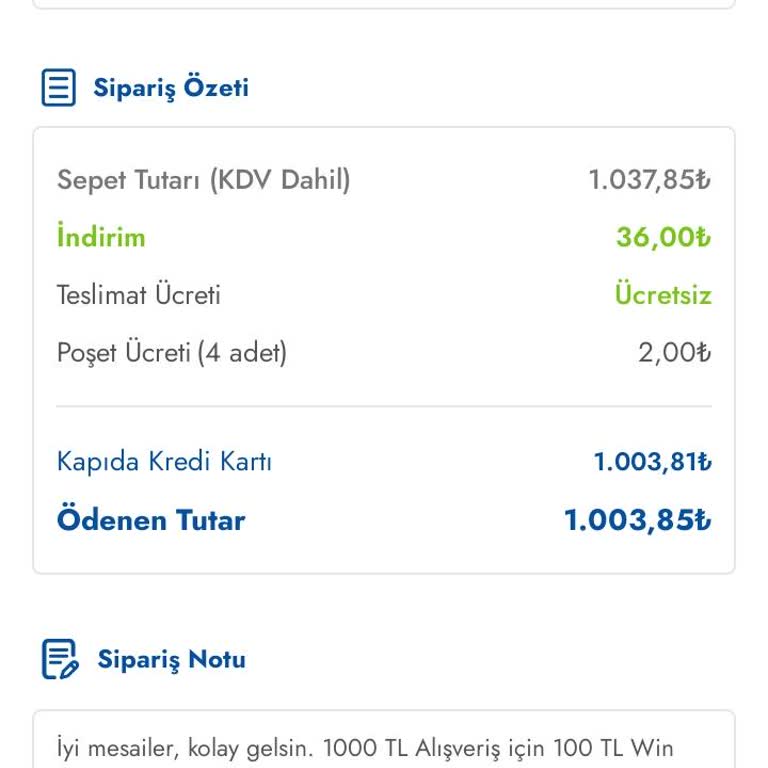 1000 TL Üzeri Alışverişte Vaat Edilen Win Puanlar Hesabıma Aktarılmadı