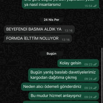 Yanlış Basılan Davetiye, Geç Teslimat Ve Kötü Müşteri Hizmeti