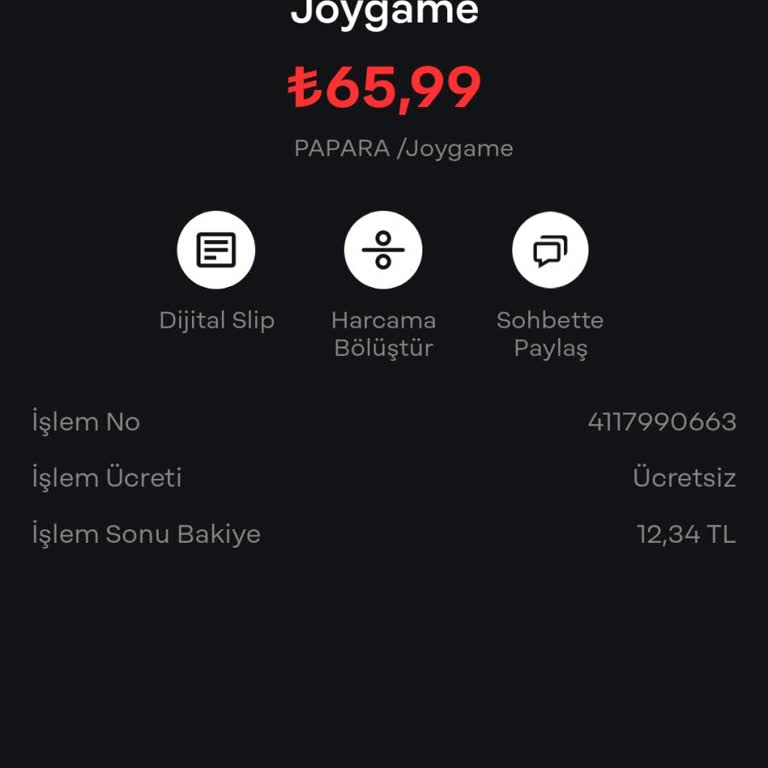 Joygame'de Yüklenen Joypara Hesaba Geçmedi