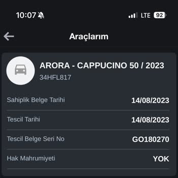 Arora Cappuccino 50cc Motorumun Garanti Kapsamında Arızalarının Karşılanmaması