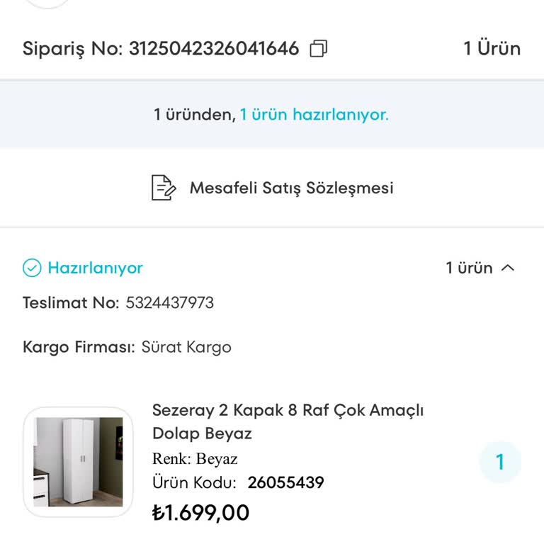 A101 Extra'dan Alınan Dolabın Teslimatı Gecikti