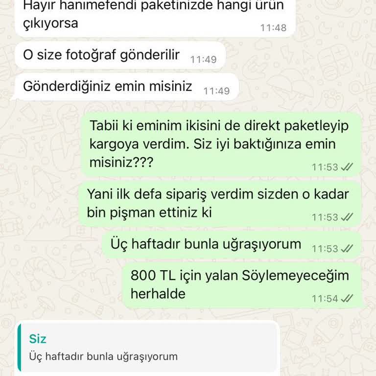 Değişim İçin Gönderdiğim Ürünler Hakkında Hala Dönüş Yapılmadı