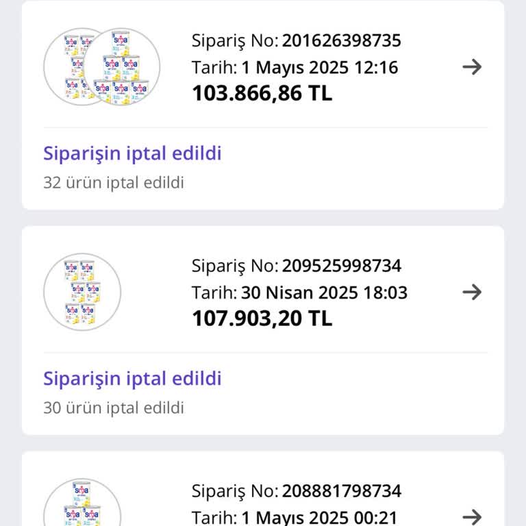 Siparişim İptal Edildi, Diğer Ürünler Onaylanmıyor