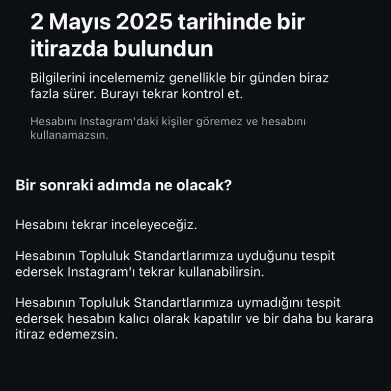 Instagram Haksız Yere Askıya Alınan Hesabımın Açılmasını Talep Ediyorum