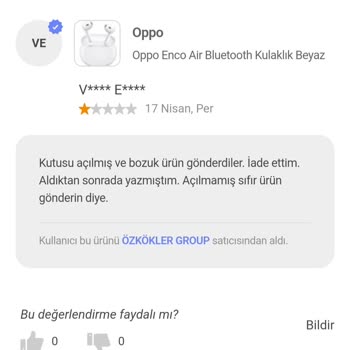 Kusurlu Ürün Sonrası İade Sürecinde Mağduriyet Ve Yeni Ürün Talebi